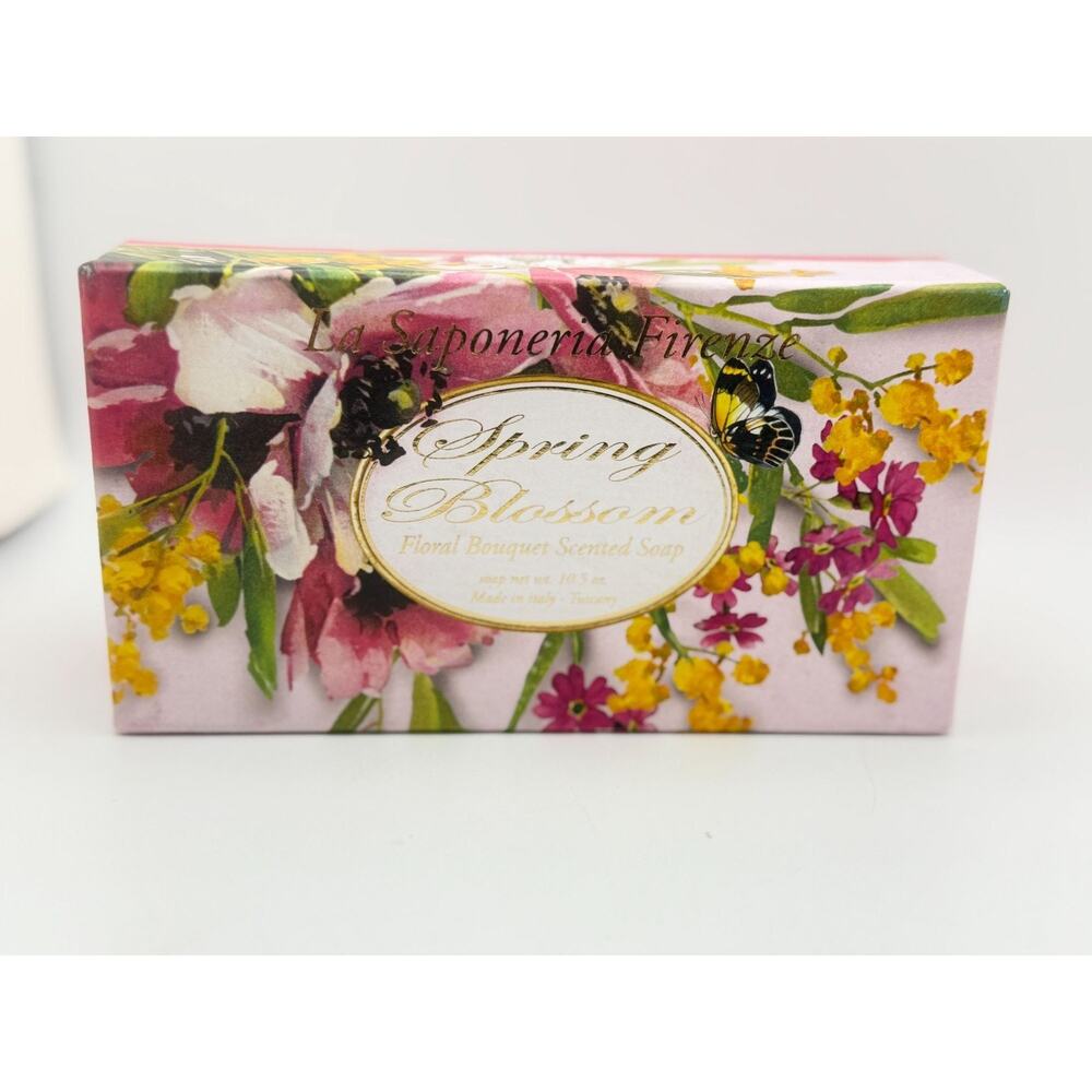 Spring Blossom Floral Bouquet Scented Soap Made In Italy 10.5 Oz By La Saponeria
